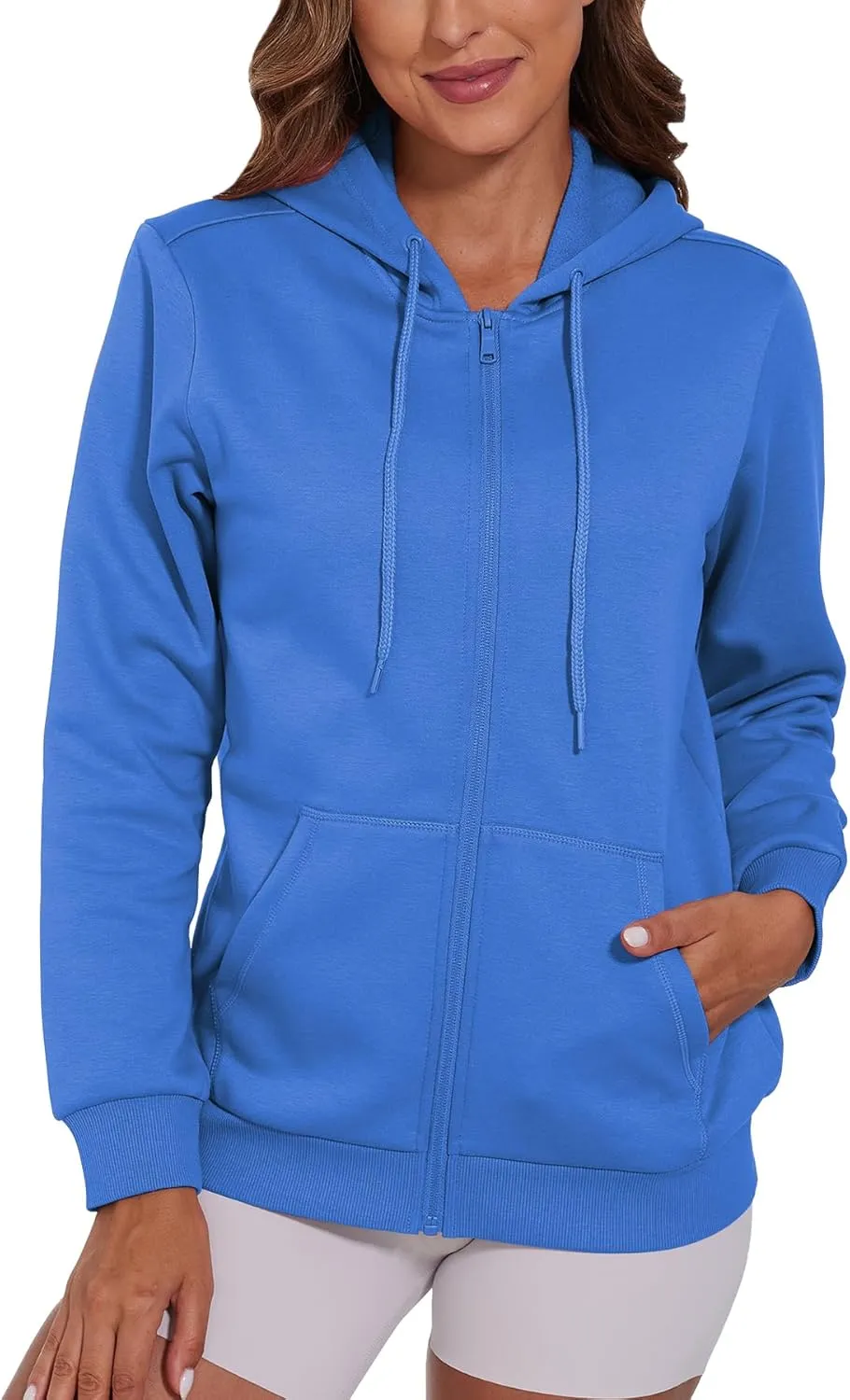 SMENG Womens Zip Up Hoodies Long Sleeve Fit Hooded Sweatshirts 2024 Casual Lightweight Jacket