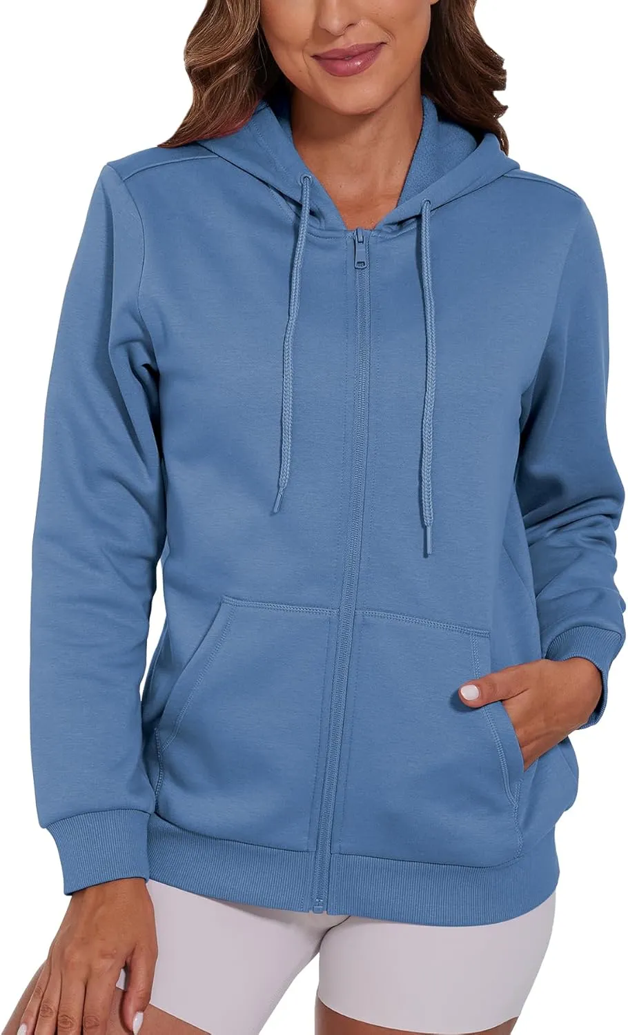 SMENG Womens Zip Up Hoodies Long Sleeve Fit Hooded Sweatshirts 2024 Casual Lightweight Jacket