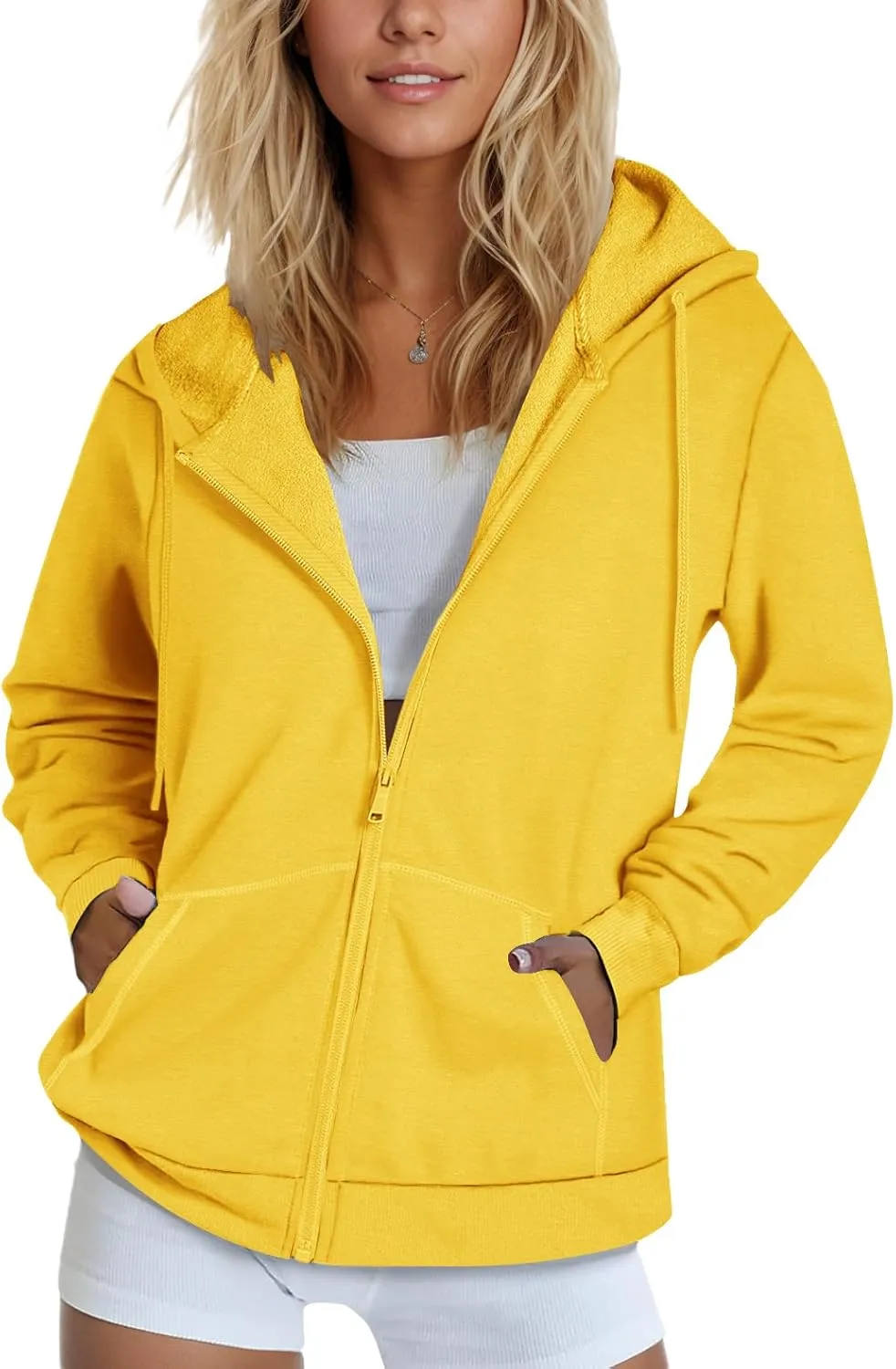 SMENG Womens Zip Up Hoodies Long Sleeve Fit Hooded Sweatshirts 2024 Casual Lightweight Jacket