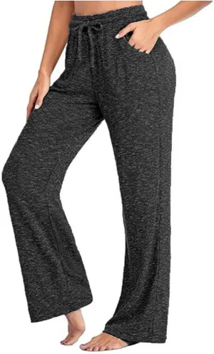 SMIDOW Womens Flare Yoga Pants with Pockets High Waist Loose Comfy Bootcut Workout Gym Leggings Plus Size Lounge Trousers