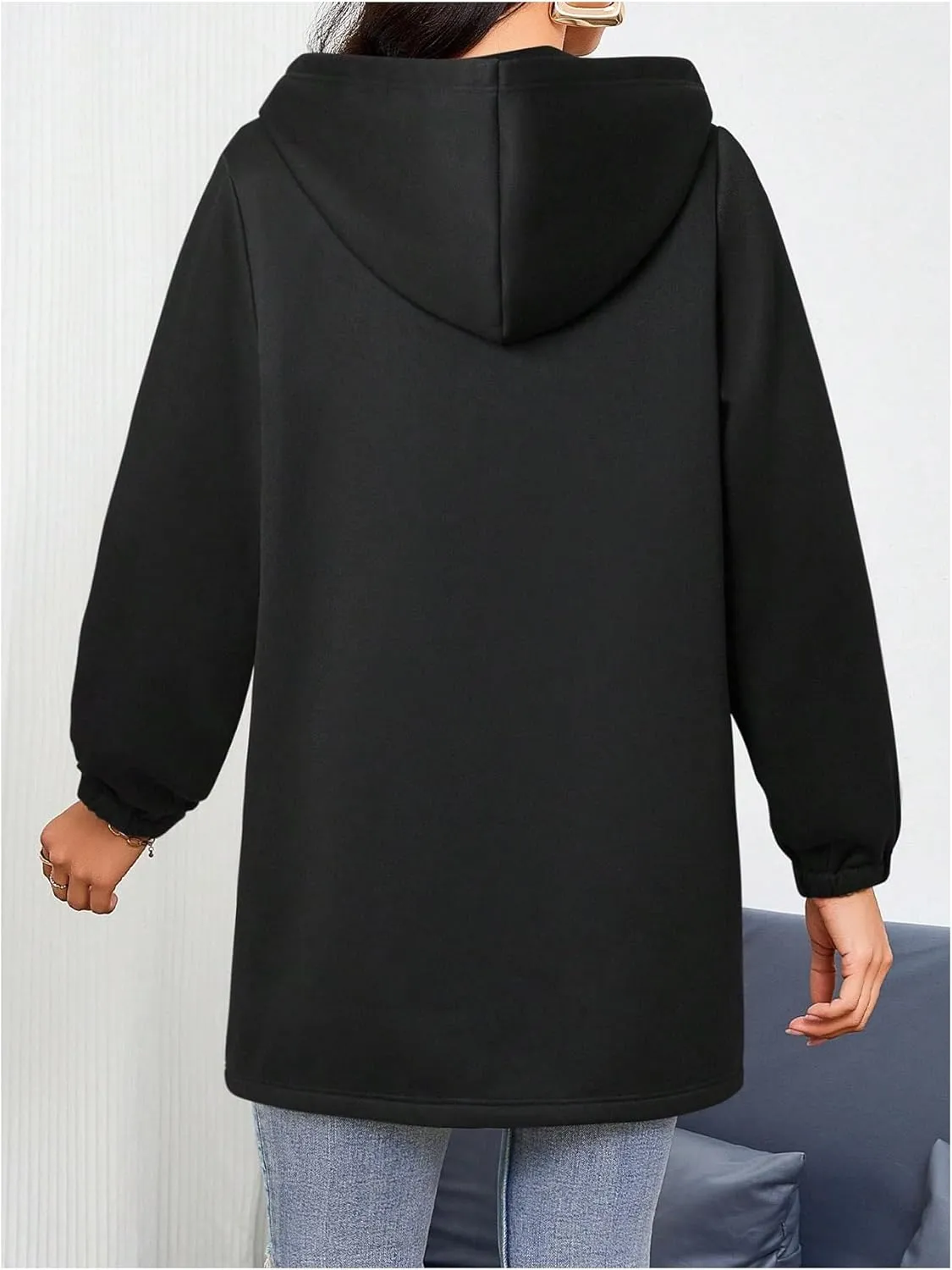SOLY HUX Women's Zip Up Hoodies Drawstring Long Sleeve Casual Sweatshirt Jacket with Pockets