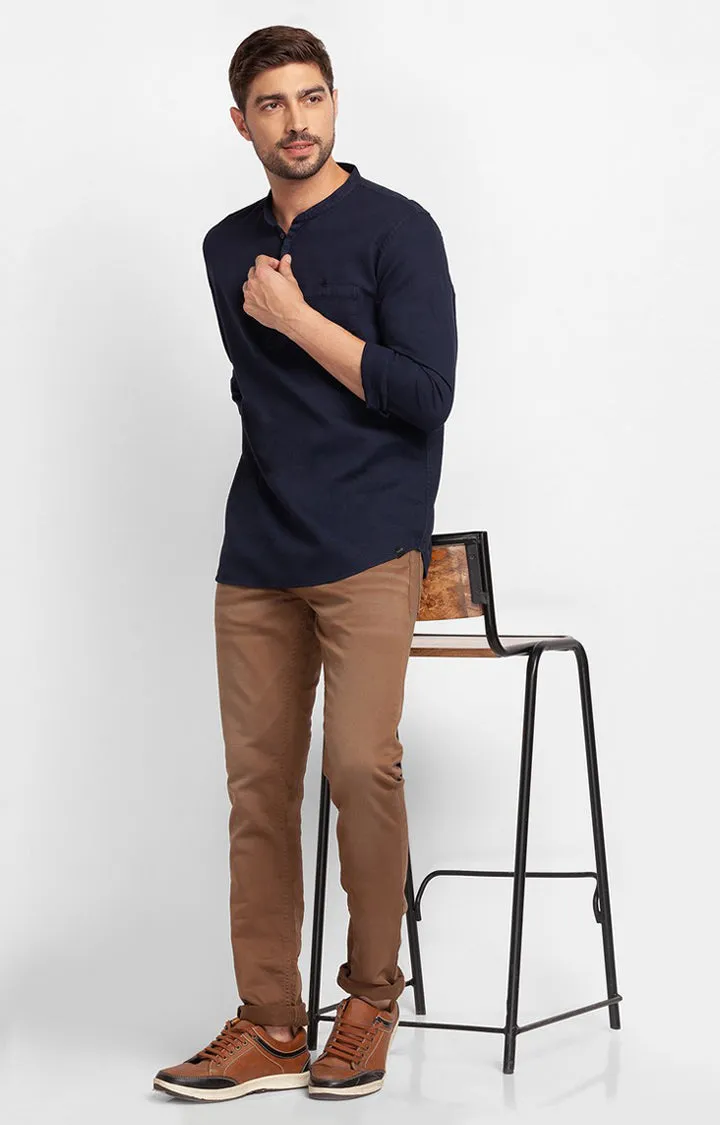 Spykar Coffee Brown Cotton Slim Fit Narrow Length Jeans For Men (Skinny)