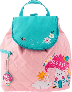 Stephen Joseph Kids' Unisex Toddler Back to School, Quilted Backpack, Mushroom, One Size