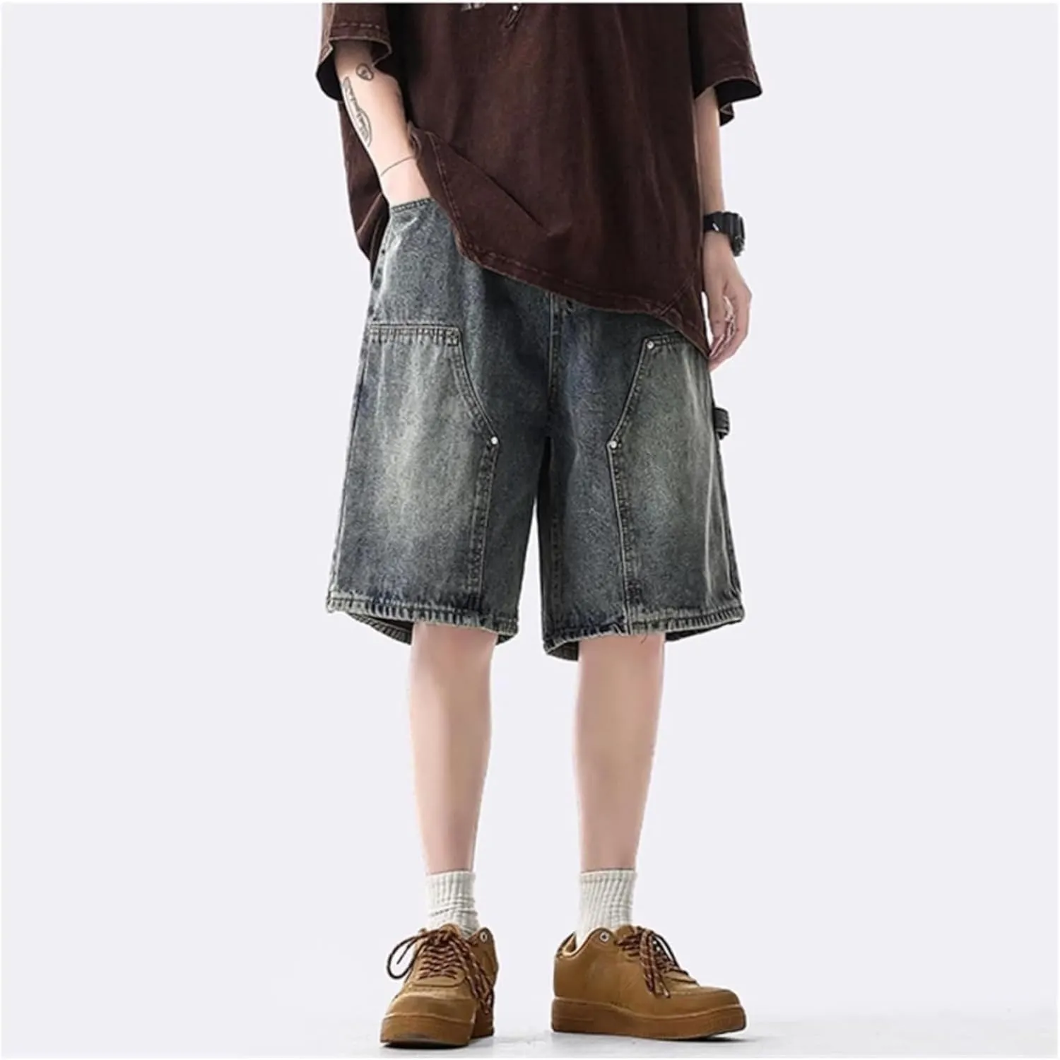 Streetwear Baggy Jorts Summer Y2K Vintage Acid Wash Jean Shorts Fashion