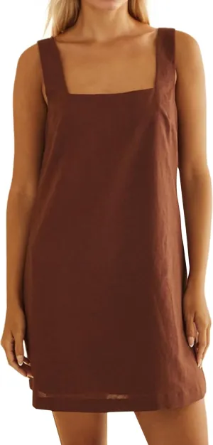 Summer Linen Mini Dress for Women Sleeveless Square Neck Tank Shift Dresses Causal Backless Solid Short Sundress