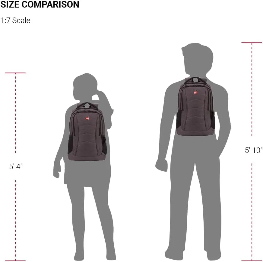 SwissGear 5668 Laptop Backpack, Dark Grey Heather, 18.25 Inches