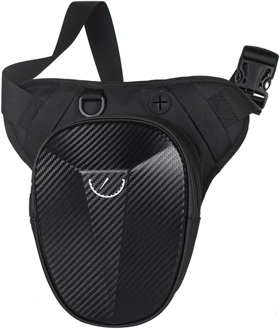 Thigh Bag Motorcycle Drop Leg Bag for Men Women with Removable Leg Strap Expandable Storage Pouch for Racing Bike Cycling Horse Riding Hiking Camping Fishing Travel Outdoor EVA-Black