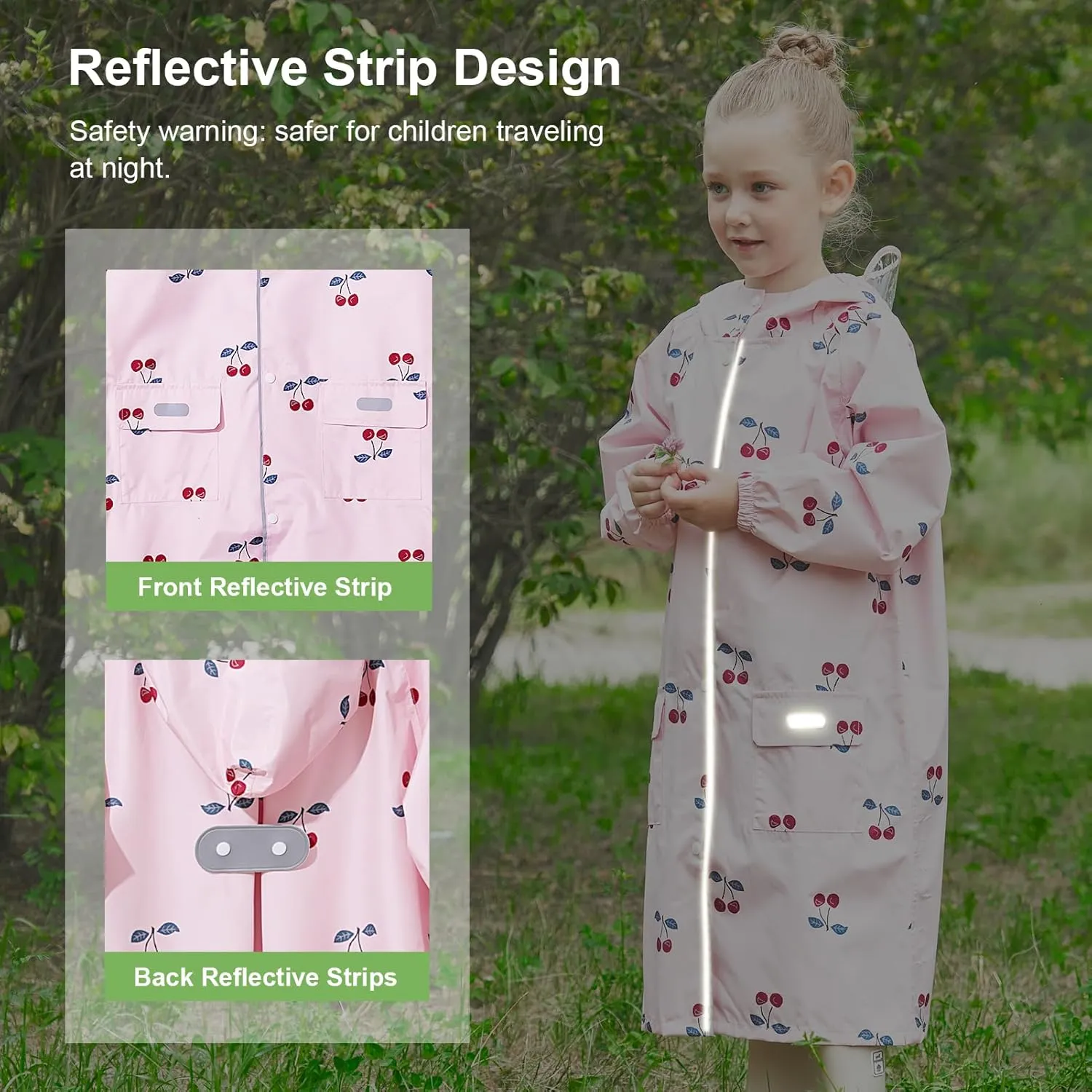 Toddler Kids Raincoat Boys Girls Rain Jacket Waterproof Rain Poncho Reusable Outwear Rainwear Rain Suit