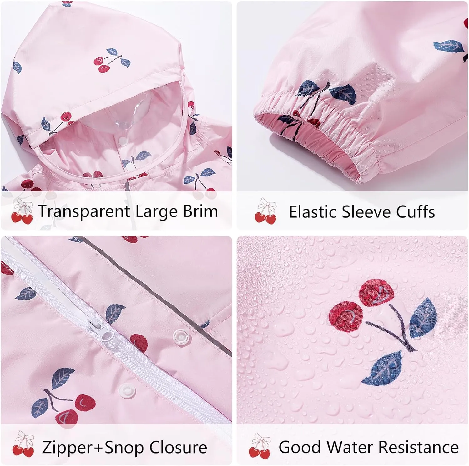 Toddler Kids Raincoat Boys Girls Rain Jacket Waterproof Rain Poncho Reusable Outwear Rainwear Rain Suit