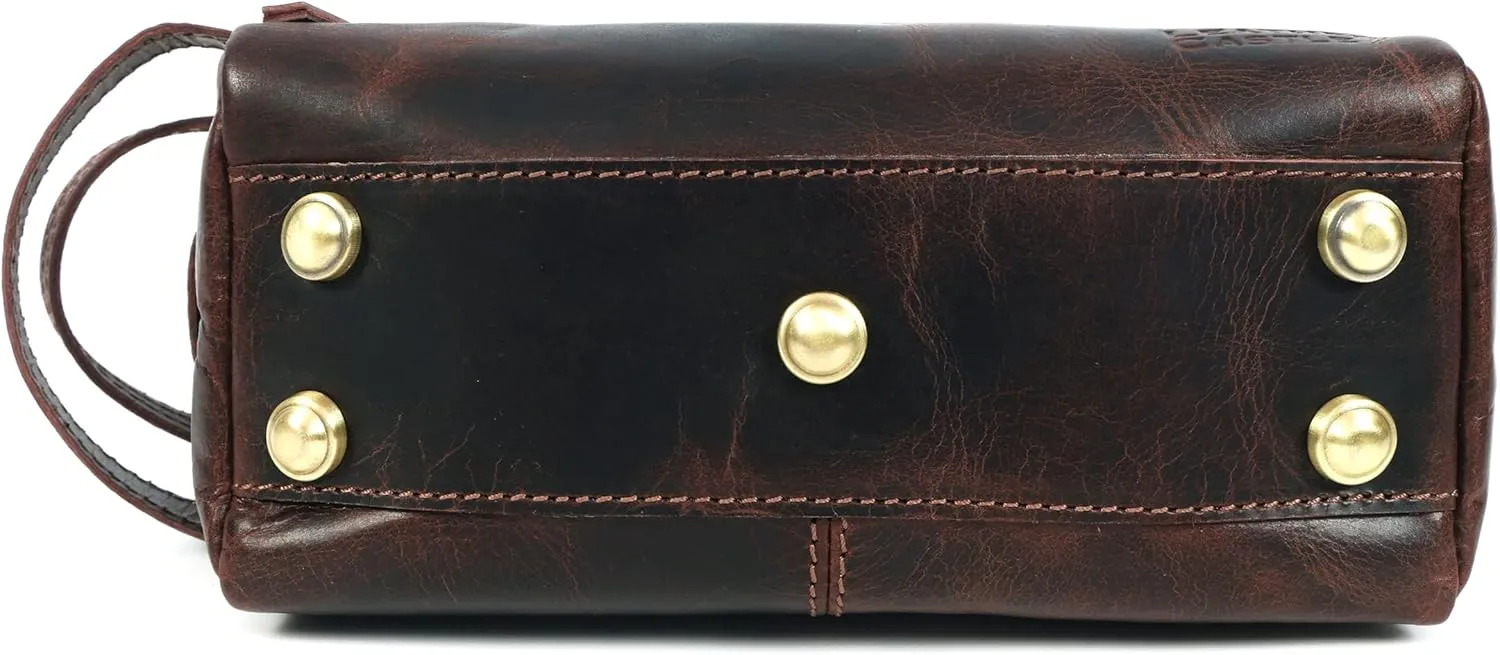 Toiletry Bag | Leather Dopp Kit for Men & Women  Water-Resistant, Durable & Stylish  Travel Organizer with Multiple Compartments | Grooming Essentials, Shaving & Makeup Pouch (Brown)