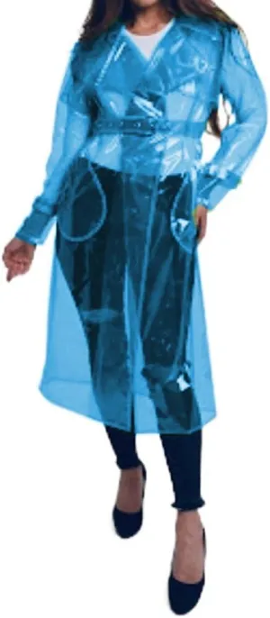Transparent Long Coat Perspective Raincoats Jackets Women Clubwear Party Sexy Lingerie Clear PVC Trench Jacket with Belt