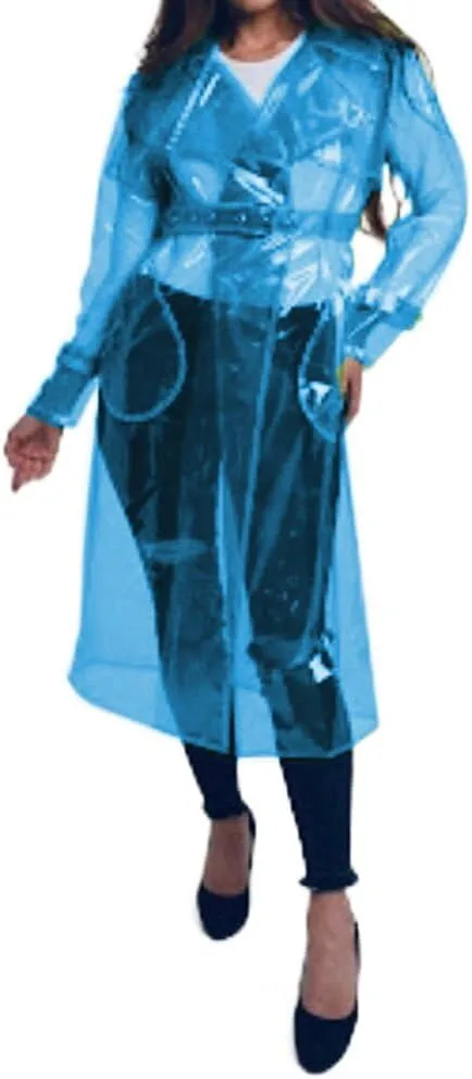 Transparent Long Coat Perspective Raincoats Jackets Women Clubwear Party Sexy Lingerie Clear PVC Trench Jacket with Belt