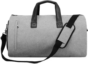 Travel Bag Convertible Garment Bags For Travel Large Capacity Duffel Bag With Shoe Pouch Weekend Business Trip Luggage Carry On Tote(Light Gray)