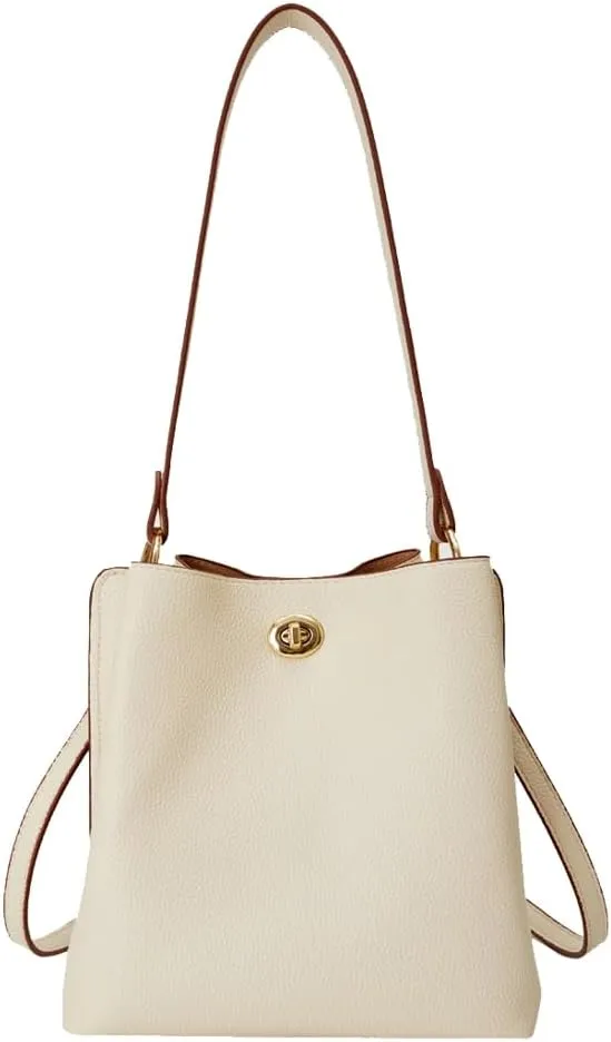Trendy Bucket Bags Women 2025 Spring Vegan Leather Shoulder Crossbody Purses Satchel Hobo Handbags Removeable Strap