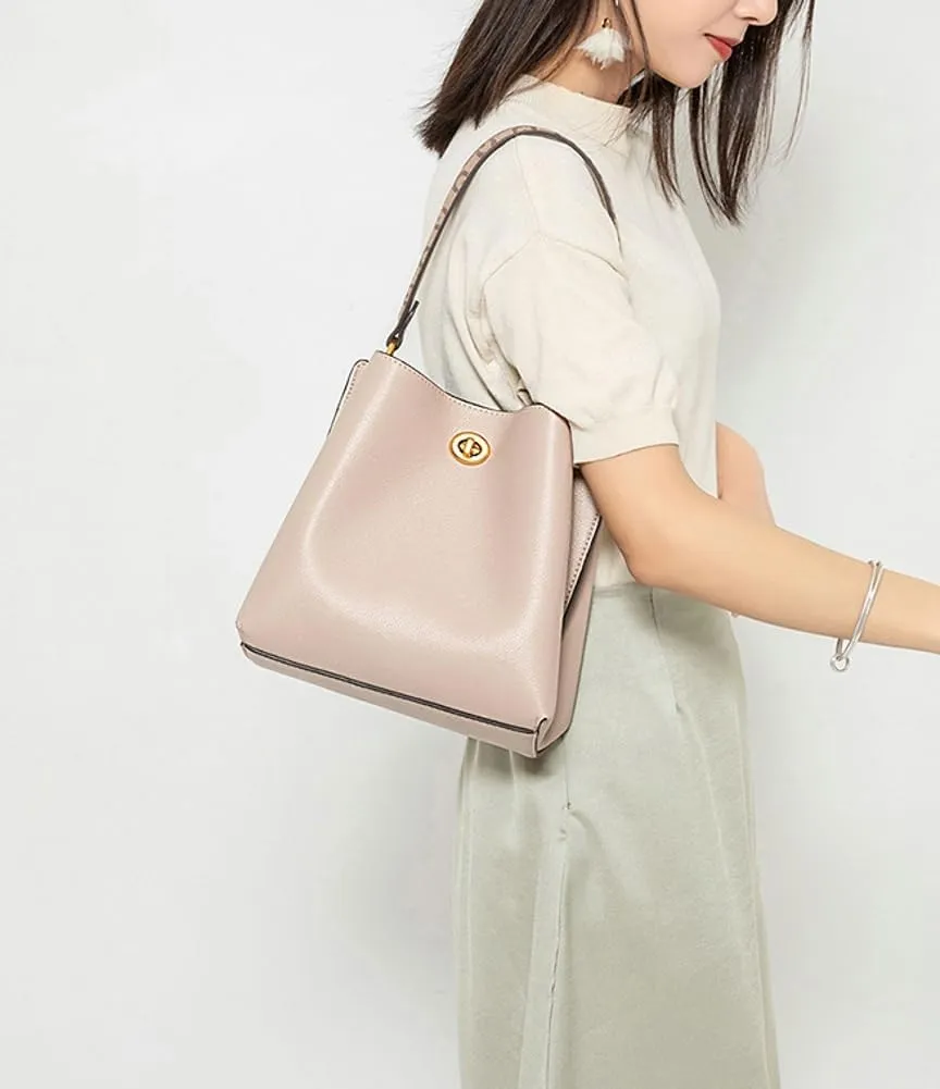 Trendy Bucket Bags Women 2025 Spring Vegan Leather Shoulder Crossbody Purses Satchel Hobo Handbags Removeable Strap