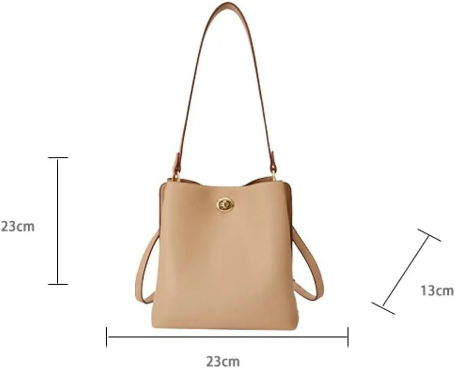 Trendy Bucket Bags Women 2025 Spring Vegan Leather Shoulder Crossbody Purses Satchel Hobo Handbags Removeable Strap