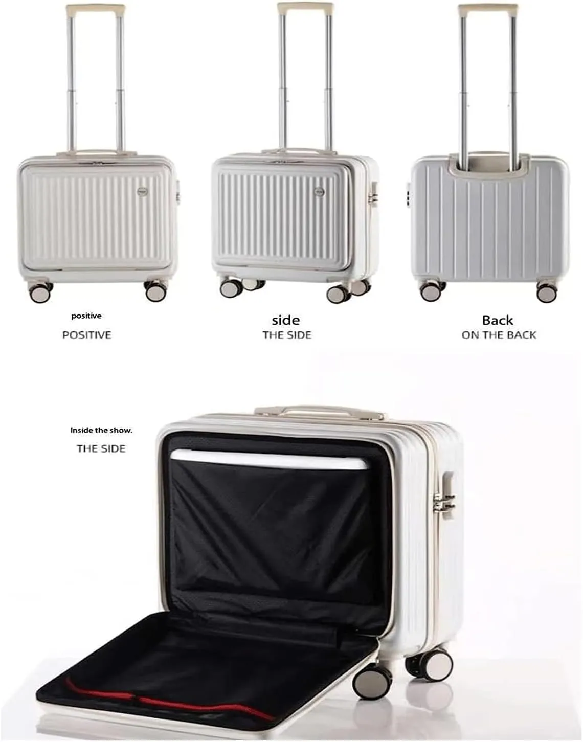Trolley Suitcase, Small Universal Hand Suitcase, 180 Degree Full Opening Wheeled Suitcase, Suitable for Travel and Holiday, pink, 45*43*23CM