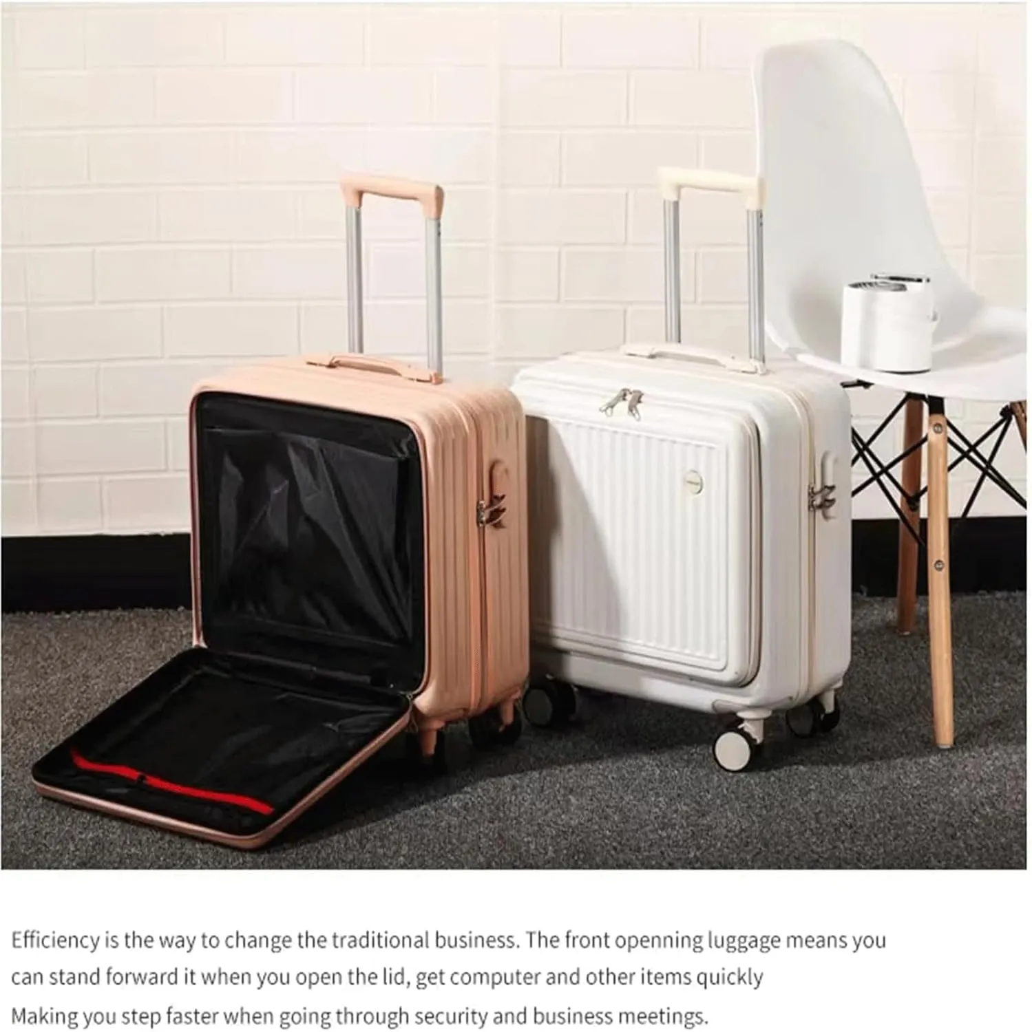 Trolley Suitcase, Small Universal Hand Suitcase, 180 Degree Full Opening Wheeled Suitcase, Suitable for Travel and Holiday, pink, 45*43*23CM