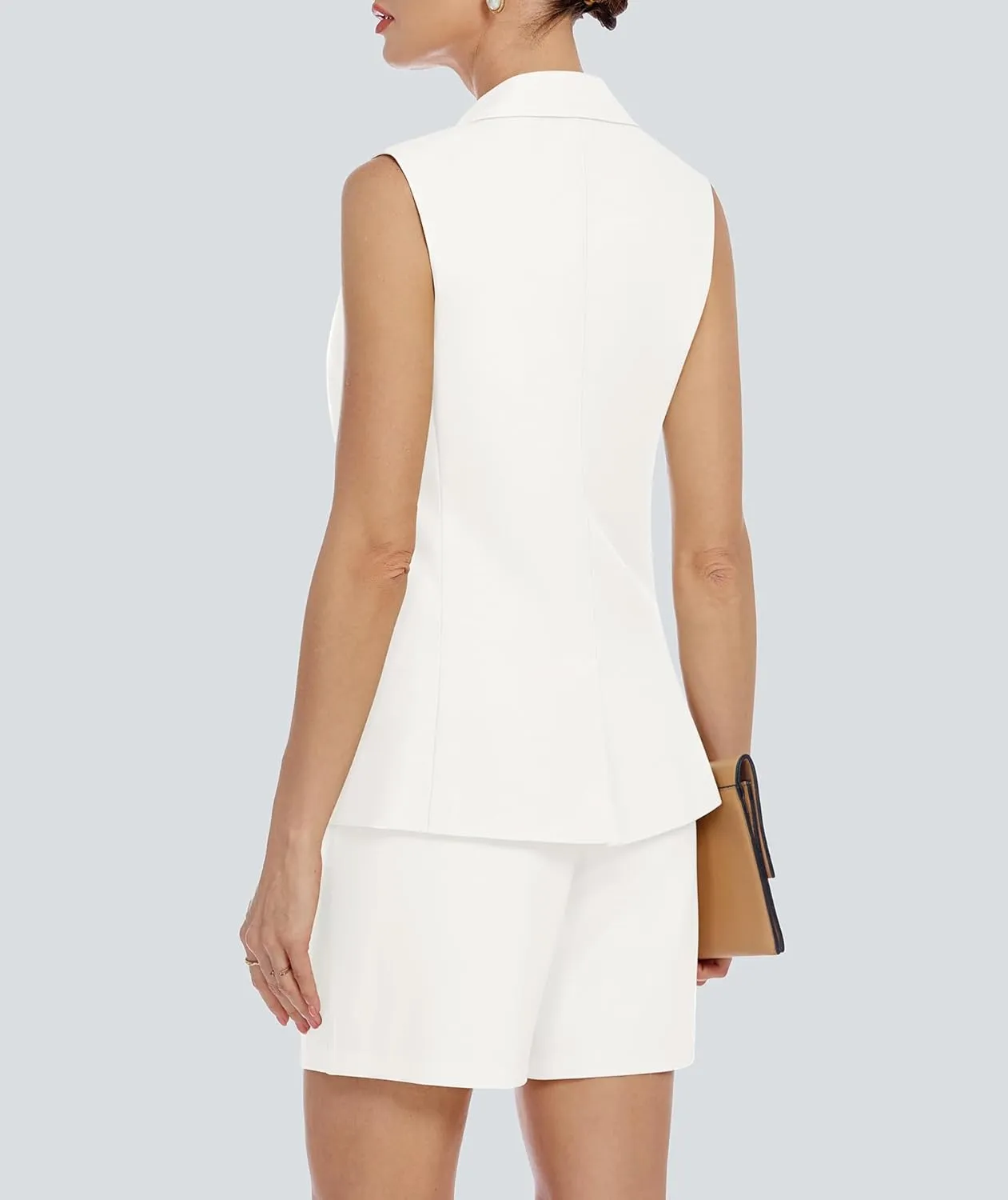 Two Piece Sets for Women Blazer Suit Asymmetrical Vest Notched Collar Summer Shorts Business Casual Outfits