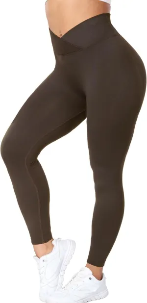 V Waist Scrunch Butt Lifting Leggings for Women Seamless Workout Gym Leggings High Waist Tummy Control Yoga Pants