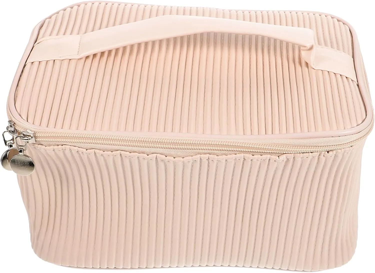 VALICLUD Makeup Women's Leather Toiletry Bag Large Capacity Organizer Pockets for Cosmetics and Stationery