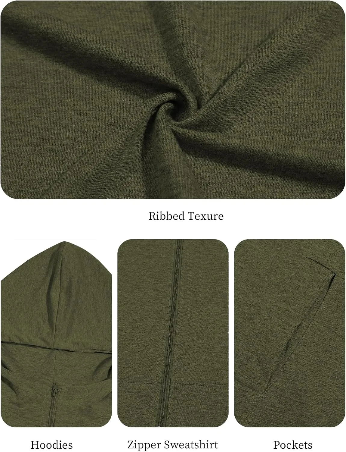VIMPUNEC Zip Up Hoodies for Women Fall Trendy Sweatshirts Comfy Lightweight Jacket with Pockets