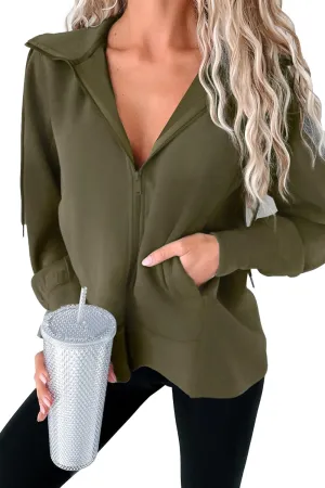 VIMPUNEC Zip Up Hoodies for Women Fall Trendy Sweatshirts Comfy Lightweight Jacket with Pockets