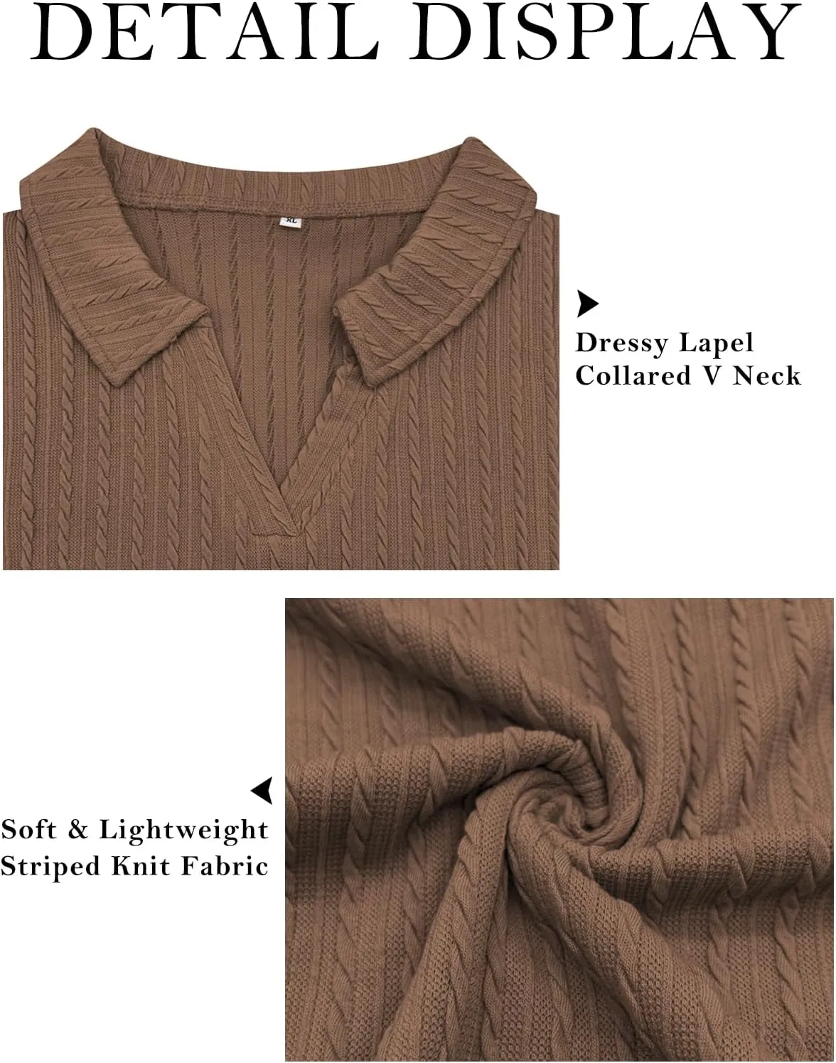 VISLILY Womens-Plus-Size-Tops-2025 Polo V Neck Shirts Lapel Collared Work Blouses Casual Long Sleeve Knit Tunics XL-5XL