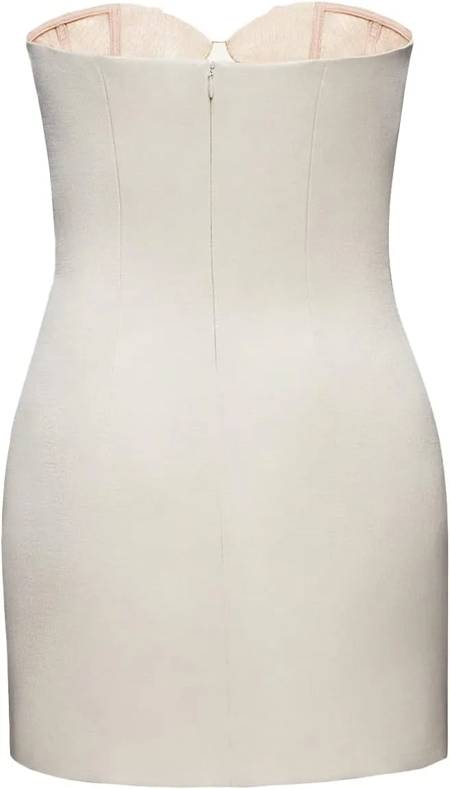 Women Casual Y2K Low Cut Tube Dress Mini Going Out Off Shoulder Bodycon Sundress Ruffle Strapless Dress Clubwear