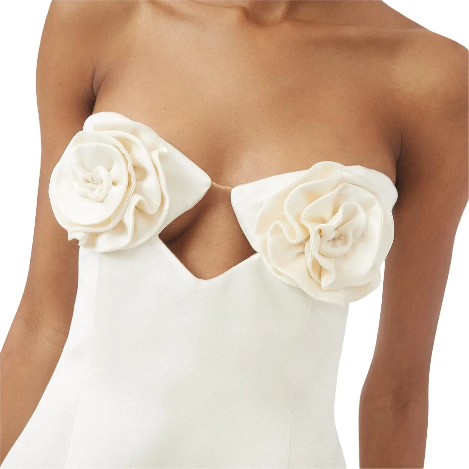 Women Casual Y2K Low Cut Tube Dress Mini Going Out Off Shoulder Bodycon Sundress Ruffle Strapless Dress Clubwear