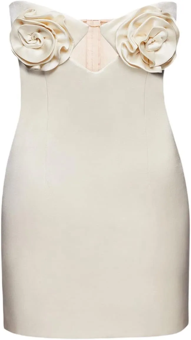Women Casual Y2K Low Cut Tube Dress Mini Going Out Off Shoulder Bodycon Sundress Ruffle Strapless Dress Clubwear