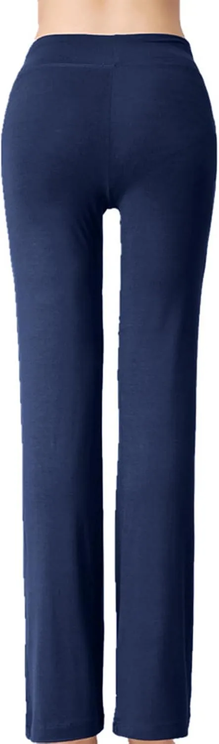 Women High Waist Yoga Trousers Solid Color Wide Leg Drawstring Casual Leggings Trendy Going Out Workout Yoga Pants