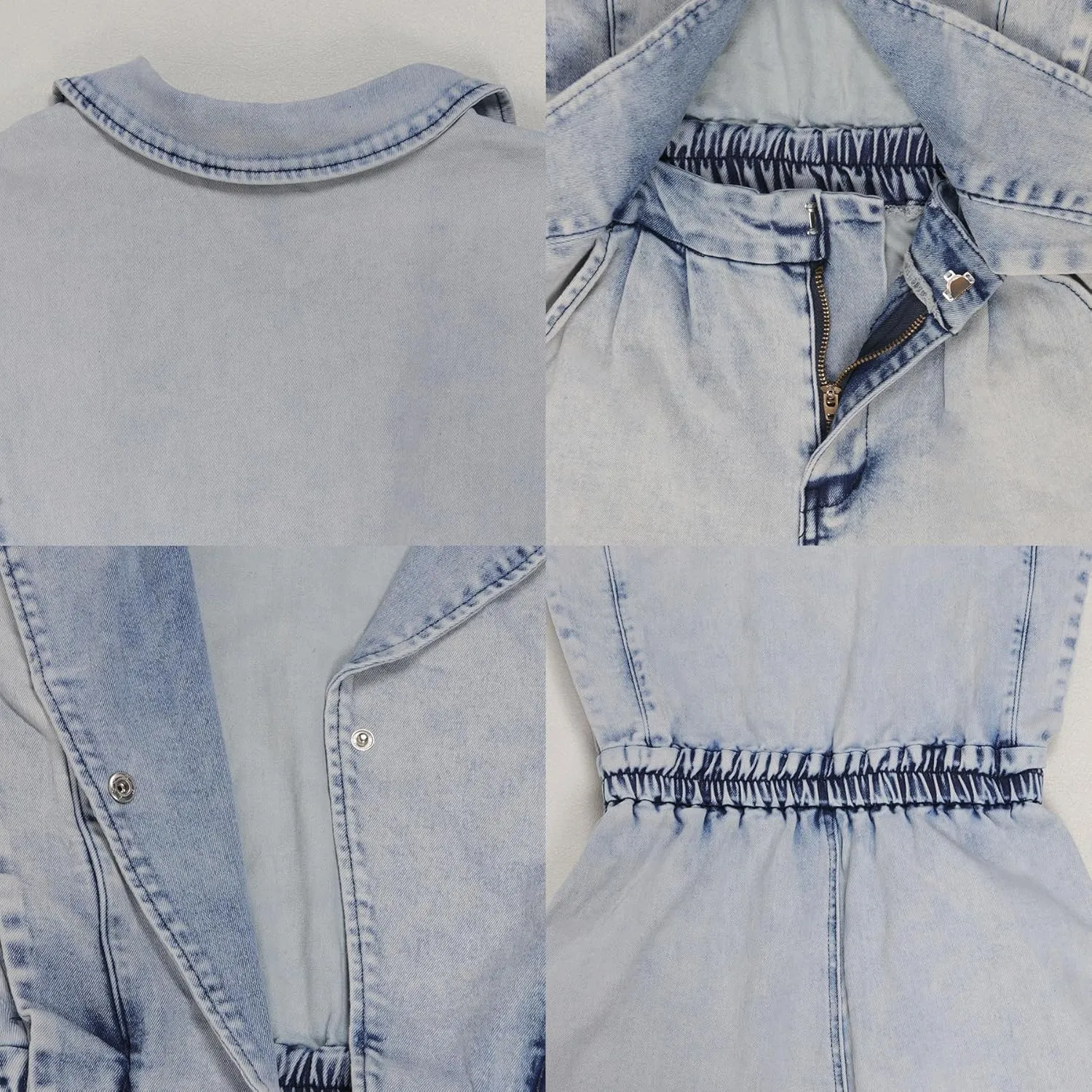 Women Summer Sleeveless Denim Romper Casual V Neck Bodycon Short Jumpsuits Cut Out One Piece Outfits