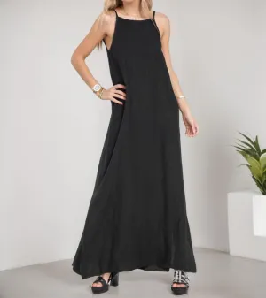 Women Summer Sleeveless Maxi Dress Linen Spaghetti Strap Flowy Long Sun Dress Casual Loose Beach Vacation Shift Dress
