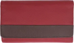 Women Wallet Leather Card Holder Trifold Clutch Purse with RFID Blocking