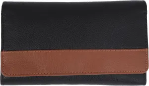 Women Wallet Leather Card Holder Trifold Clutch Purse with RFID Blocking