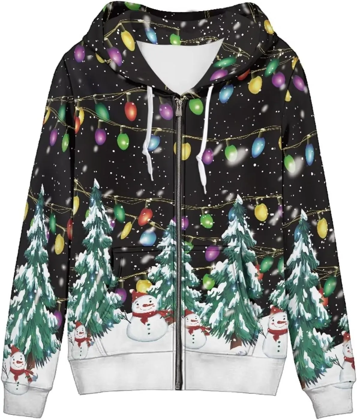 Women Zip Up Hoodies Casual Oversized Long Sleeve Jacket Loose Drawstring Sweatshirt with Pockets