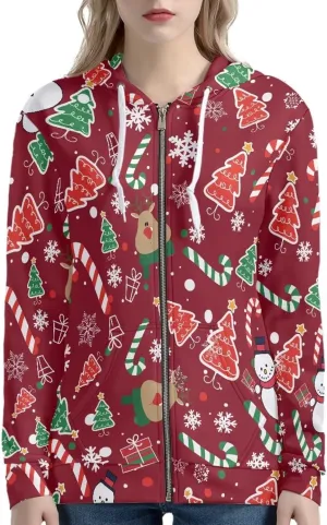 Women Zip Up Hoodies Casual Oversized Long Sleeve Jacket Loose Drawstring Sweatshirt with Pockets