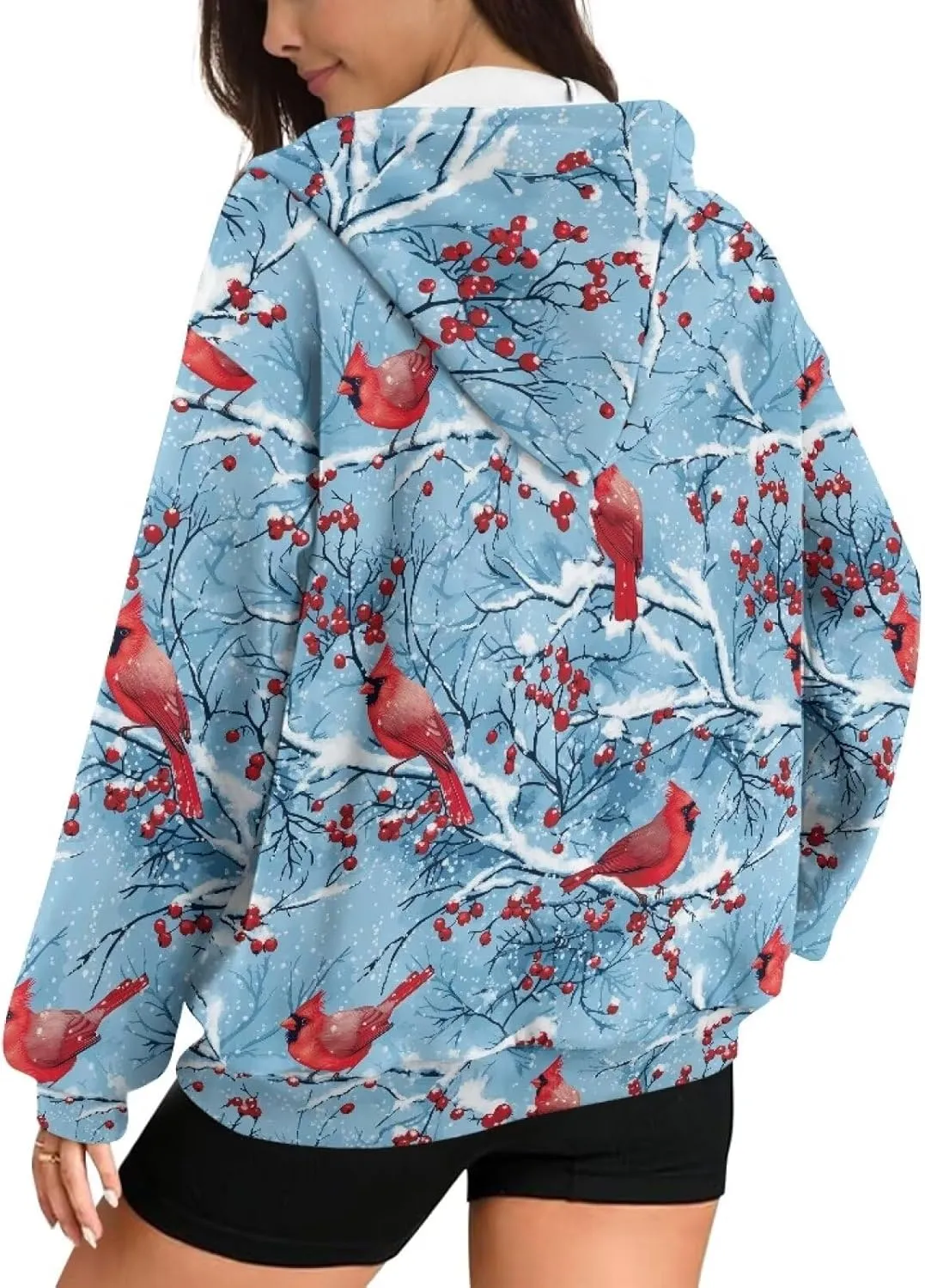Women's Drawstring Zip Up Hoodies Plus Size Casual Sweatshirts with Pocket Workout Yoga Jacket