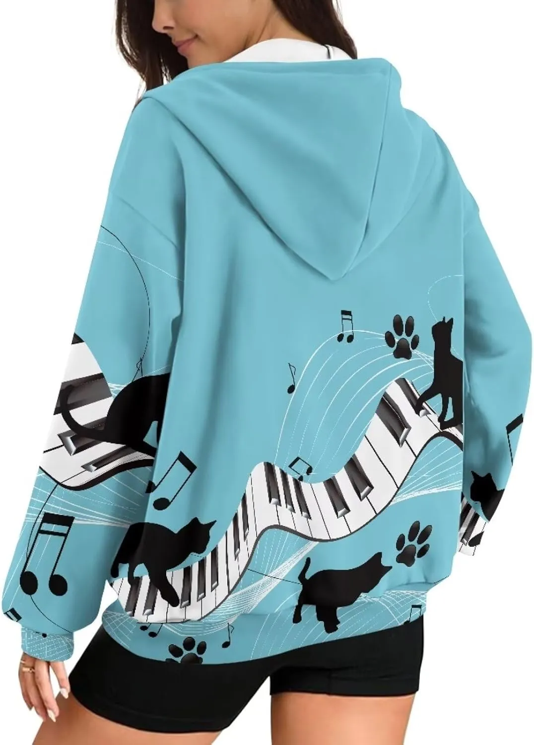 Women's Drawstring Zip Up Hoodies Plus Size Casual Sweatshirts with Pocket Workout Yoga Jacket