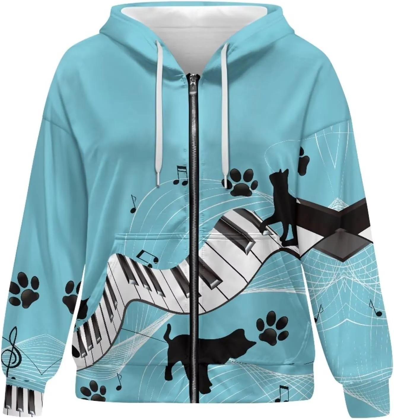 Women's Drawstring Zip Up Hoodies Plus Size Casual Sweatshirts with Pocket Workout Yoga Jacket