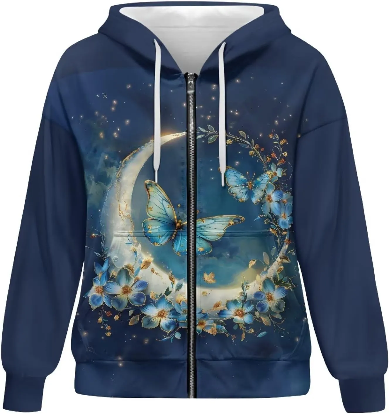 Women's Drawstring Zip Up Hoodies Plus Size Casual Sweatshirts with Pocket Workout Yoga Jacket