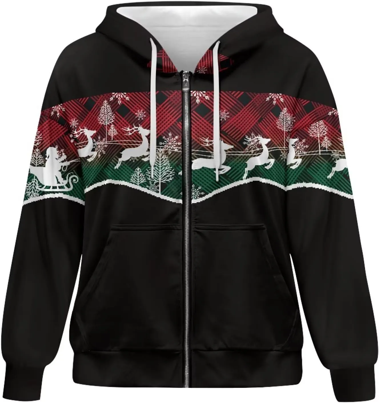 Women's Drawstring Zip Up Hoodies Plus Size Casual Sweatshirts with Pocket Workout Yoga Jacket