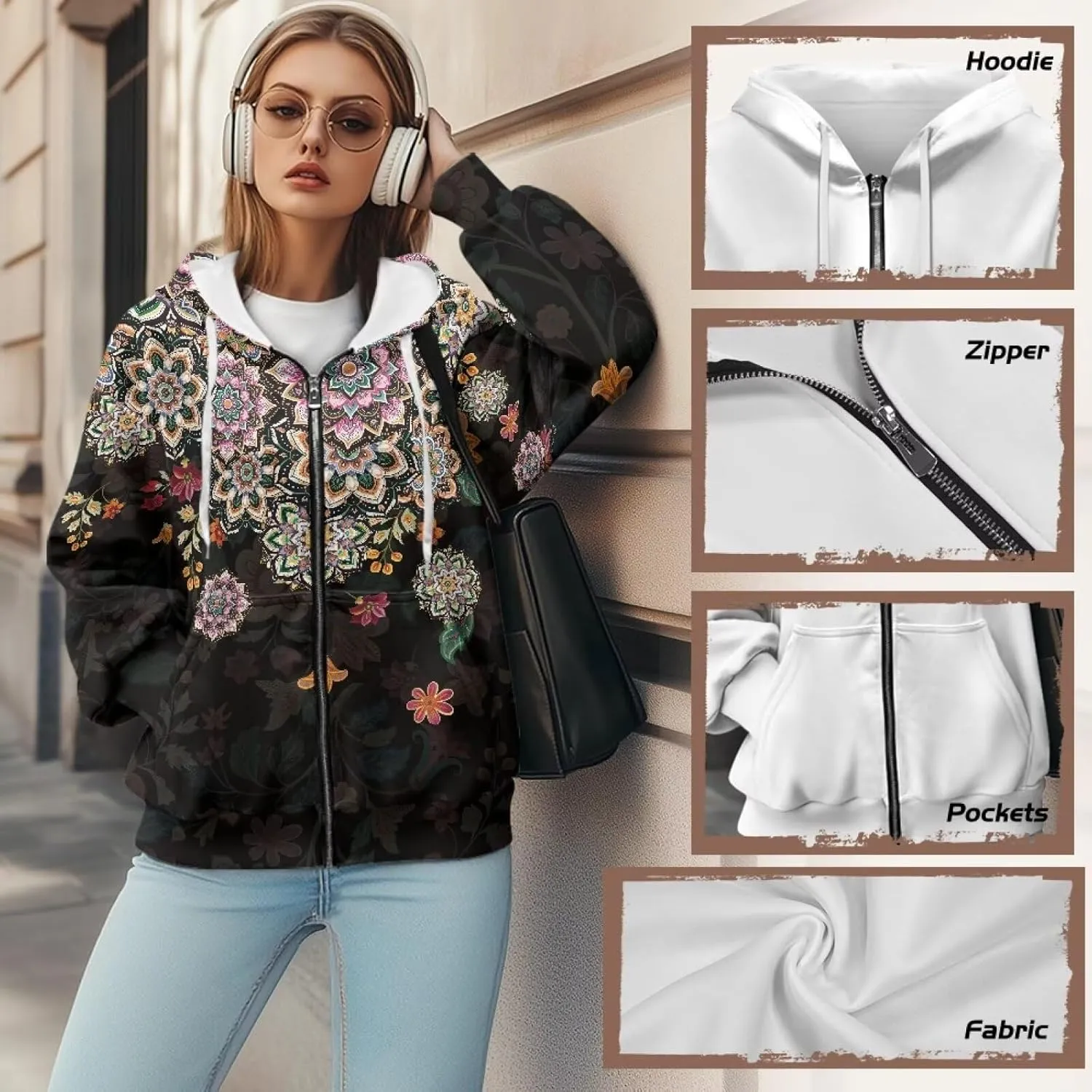Women's Drawstring Zip Up Hoodies Plus Size Casual Sweatshirts with Pocket Workout Yoga Jacket