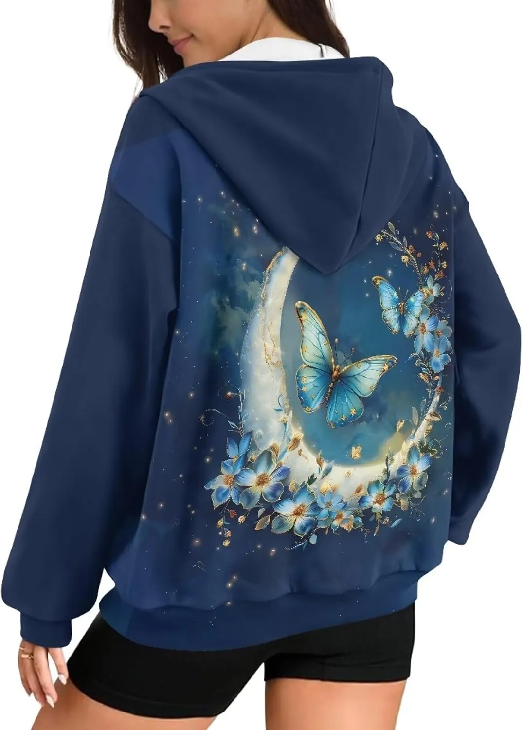 Women's Drawstring Zip Up Hoodies Plus Size Casual Sweatshirts with Pocket Workout Yoga Jacket