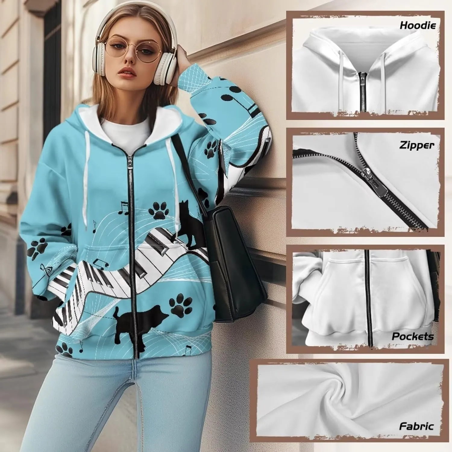 Women's Drawstring Zip Up Hoodies Plus Size Casual Sweatshirts with Pocket Workout Yoga Jacket