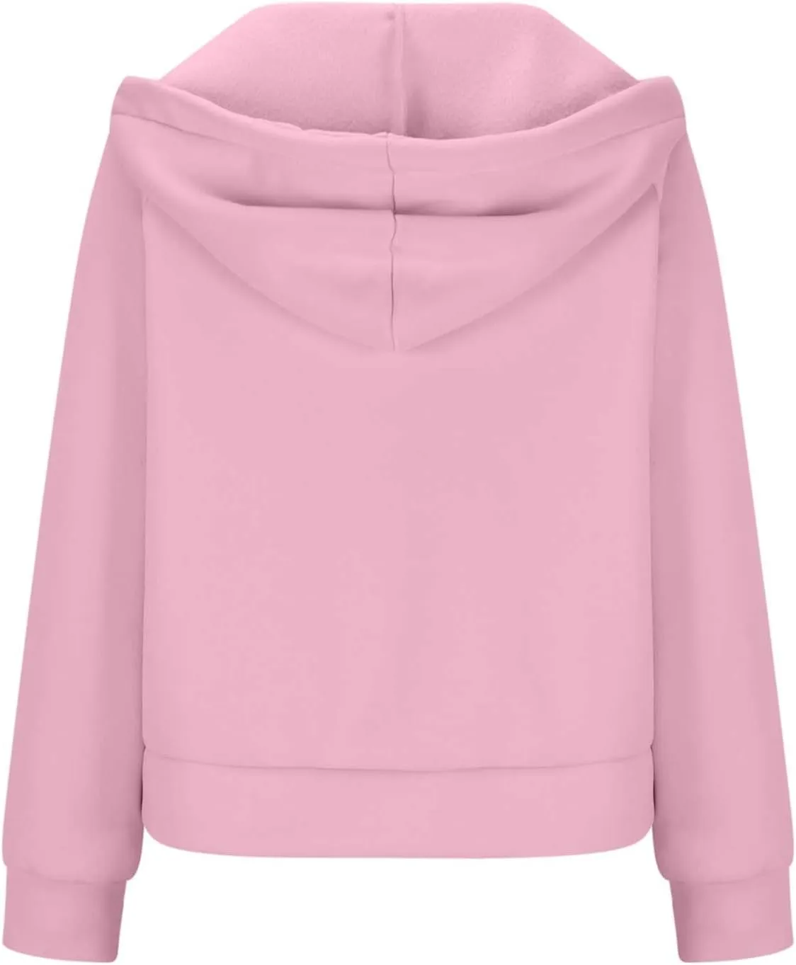 Womens Hoodies Zip Up Lightweight Long Sleeve Solid Hooded Sweatshirts Casual Full Zip Up Cropped Sweatshirts Jackets