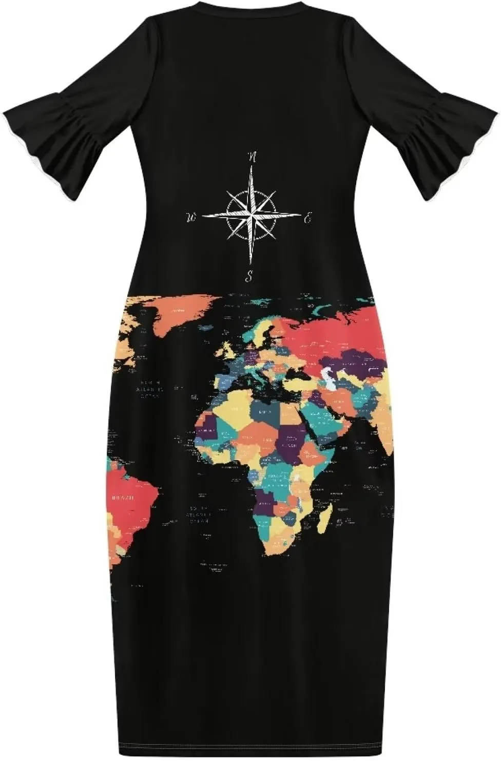 Womens Long Dresses with Half Sleev Plus Size Fall Summer Crewneck Dress for Party Wedding