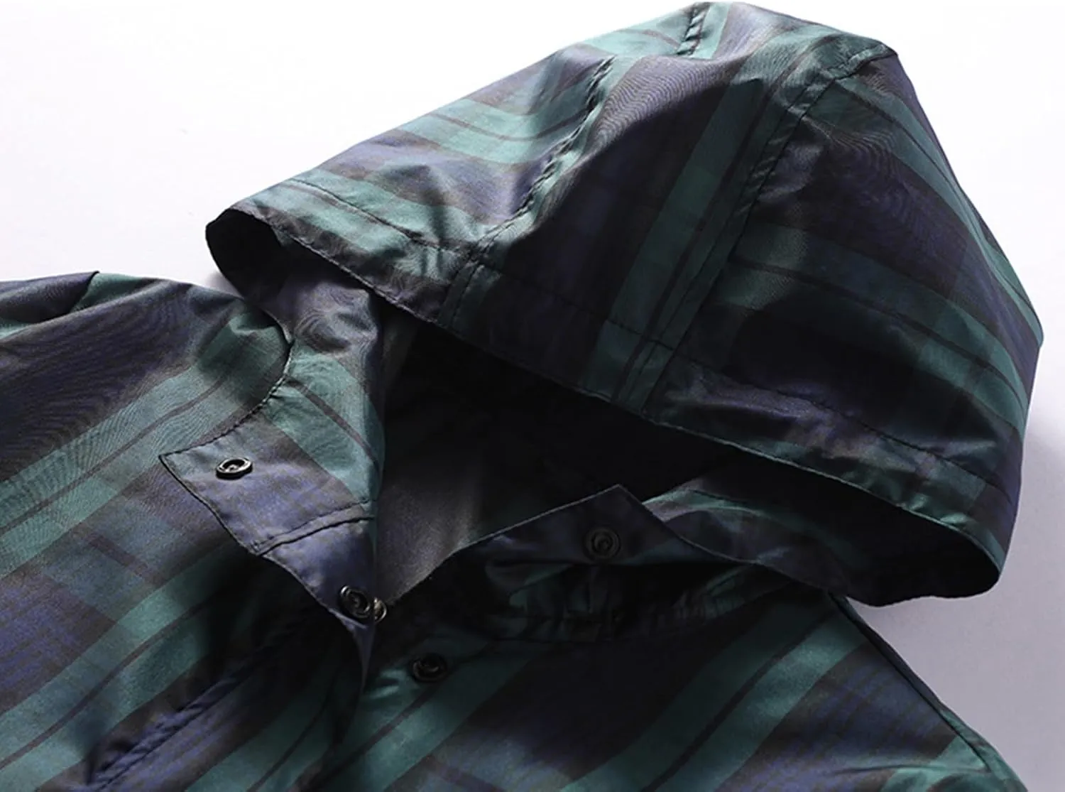 Womens Raincoat Plaid Long Waterproof Rain Jacket Coat Hiking Windbreaker Travel Outdoor Wind And Rain Poncho