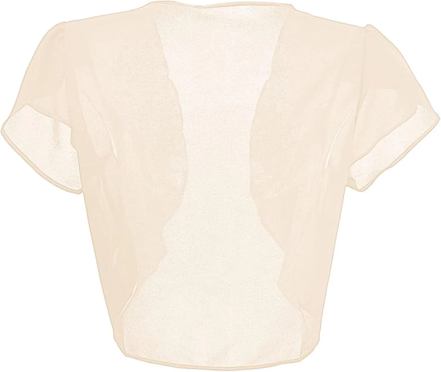 Women's Ruffle Chiffon Shrug Short Sleeve Open Front Sheer Mesh Bolero Cardigan Tops for Evening Dresses